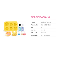 Kit de Fabrication de Jouets Squishy DIY Thème Desserts Sucrés Outils de Pâtisserie en Silicone Jouets à Presser Ensemble de Moules à Colle Marque SY Enfants 6+ Anti-Stress