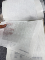 Tissu de rideau transparent effet lin, tissu de fenêtre texturé, rayures élégantes, tombé doux, largeur extra large 340 cm, 160 GSM