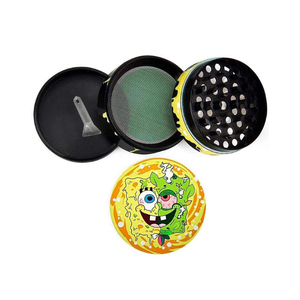 High Quality Customised Printed Logo Manual Hand 4 Pieces Zinc Alloy Tobacco <b>Herb</b> <b>Grinder</b> - Product Image 1