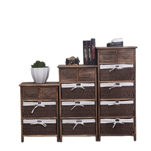 Vintage Living Room Furniture Solid Wood Cabinets with Basket Drawer