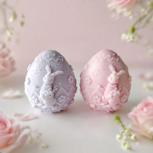 Molde de vela de huevo de conejo con oreja en relieve de dibujos animados, difusor de aromaterapia artesanal, molde de decoración de piedra - Product Image 6