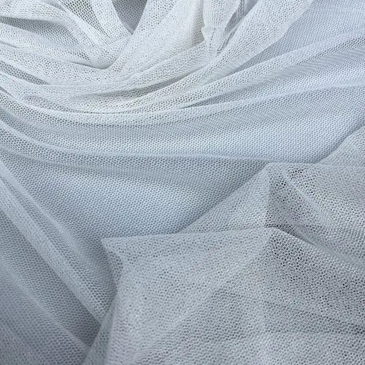 100% silk tulle mesh fabric for wedding dress Knitted Silk netting in 100% mulberry silk