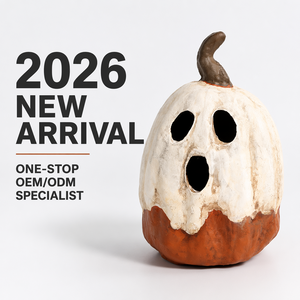 Citrouille en pulpe de papier découpée au laser avec expressions personnalisées et impression typographique, écologique, pour Halloween - Product Image 1