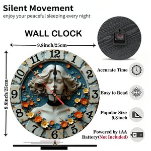 <span class=keywords><strong>Horloge</strong></span> murale en bois de 10 pouces en forme de table de billard avec des chiffres de boules colorées - Product Image 3