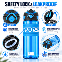 600ml 750ml Tritan Spor Su Şişesi BPA İçermez Sızdırmaz Güvenlik Kilidi Taşınabilir Spor Salonu Şişesi OEM Özel Logo ile
