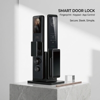 Cerradura Inteligente Wi-Fi sin Llave EY-301 para Puertas de Madera/Acero/Latón/Acero Inoxidable, Huella Dactilar, Reconocimiento Facial, Código de Contraseña