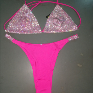 Ensemble de <span class=keywords><strong>lingerie</strong></span> et maillot de bain pour femme avec strass et cristaux scintillants - Product Image 1