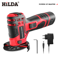 Mini-meuleuse d'angle sans fil Hilda de qualité industrielle et bricolage, 21V, batterie lithium, interrupteur à gâchette, 500W, disque de meulage 76mm, 10000 tr/min