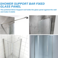 40cm 100cm Barre de support de porte de douche réglable en acier inoxydable 304