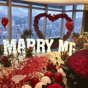 Ampoule géante LED 3D personnalisée 2 pieds 4 pieds Marry Me Love Marquee Letter Lights Stand pour anniversaire mariage fête fournitures - Product Image 4