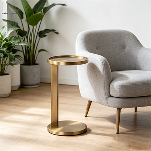 Luxury Modern Design Living Room Furniture Coffee <strong>Tables</strong> Round Brass Antique Gold Carbon Steel Bed End <strong>Sofa</strong> <strong>Side</strong> <strong>Table</strong> - Product Image 2