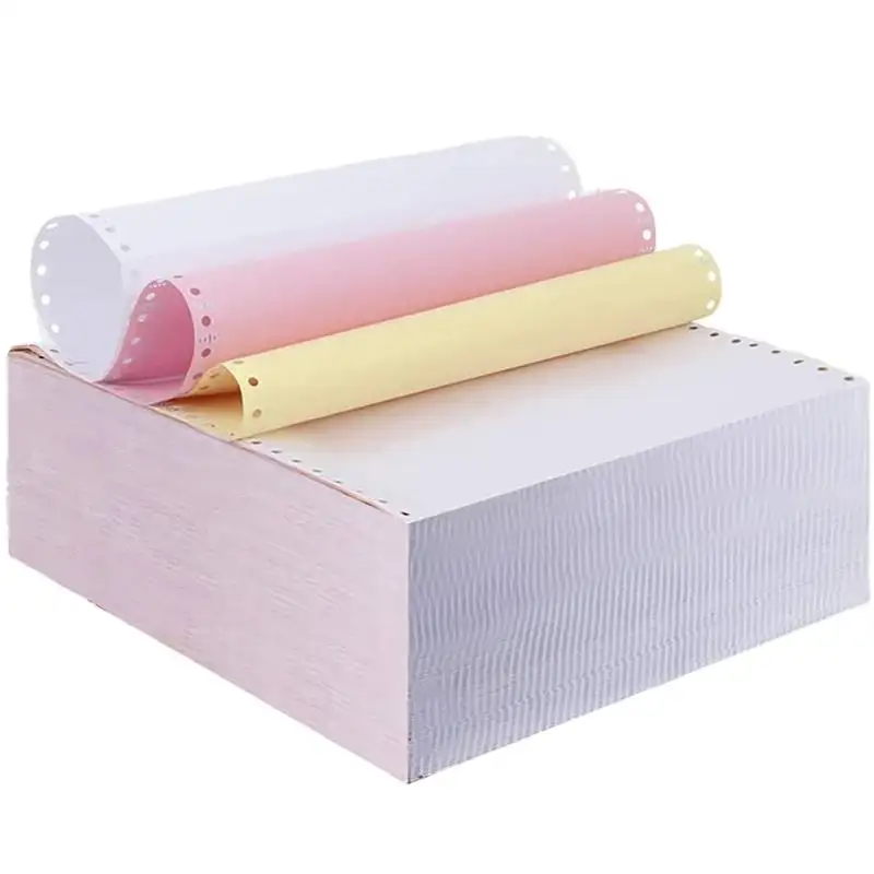 Hot Sell 1ply 2ply 3ply 4ply White Or Color Computer Continuous Printing Office Form Carbonless Paper Ncr