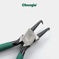 Changlu CL603007 Internal Circlip Pliers Bent Tip Retaining Ring Tool Chrome Molybdenum Steel Green Handle