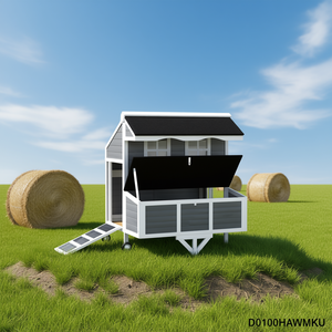 Gallinero D0100HAWMKU de Madera Gris, Equipo para Cría de Animales - Product Image 2