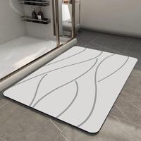 Tapis de bain de luxe FIGOO en terre de diatomée souple et flexible, antidérapant, lavable, sûr pour la salle de bain