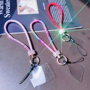 Glitter Rhinestone Phone Strap Rope Keychain Fashion Bling Crystal Mobile Phone Ropes Short Anti Lost Wrist Strap Lanyard Charms