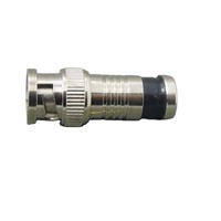 Conector Coaxial RF de Compresión BNC Macho de 75 Ohmios para Cable RG6, Hecho de Aleación de Zinc