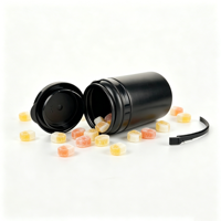 En stock – Bouteille vide en plastique HDPE noir mat de 60 ml (2 oz) à large ouverture pour Xylitol avec bouchon déchirable