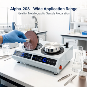 Machine de meulage et de polissage métallographique Alpha-208 à double disque et double commande, 8 pouces (203 mm), écran tactile, servomoteur, pour échantillons de laboratoire - Product Image 3