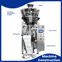 Machine d'emballage verticale VFFS avec peseuse associative pour riz, grains et popcorn en sachets coussins, scellage