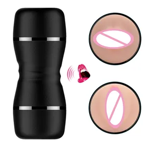 2 in 1 TPE Masturbators Portable Pocket Pussy Penis Stimulator 3D Realistic Vagina Men masturbation cup