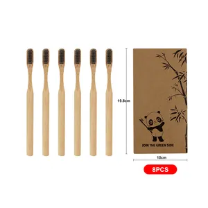 Factory Biodegradable Eco Adult Soft Bamboo Toothbrush With Natural Nylon Bristles for adult family use