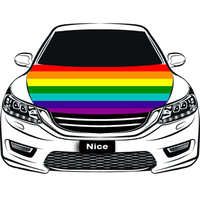 Housse de capot de voiture personnalisée Arc-en-ciel (Mise à jour Lavande) pour les fêtes gay, accessoire en polyester réutilisable multi-usages pour les salons automobiles en extérieur