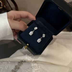 Pendientes Colgantes de Plata de Ley S925 de Alta Gama con Diseño Ovalado de Diamantes en la Parte Posterior, Estilo Versátil, Simple y Elegante para el Día a Día, con Perla como Piedra Principal - Product Image 4