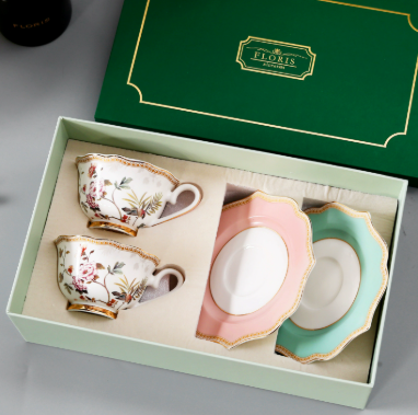 Imperial garden set of two cups and saucers