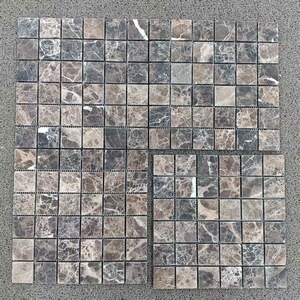 Mosaïque carrée en marbre Dark Emperador, mosaïque en pierre naturelle pour salle de bain, douche, mur, sol, crédence de cuisine, rénovation de villa - Product Image 5