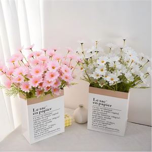 Ins Style 5 têtes minimaliste élégant camomille marguerite <span class=keywords><strong>fleurs</strong></span> artificielles pour salon décoration de la maison photographie - Product Image 1