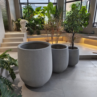 Pots de jardinière en fibre de ciment de vente directe d'usine grand pot de fleur extérieur pot en pierre naturelle