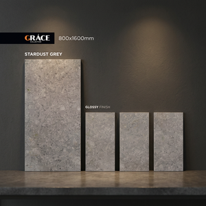 Stardust Grey 800x1600mm Glossy Porcelain <b>Tiles</b> Modern Grey Marble Effect for Luxury Interior Flooring - Product Image 1