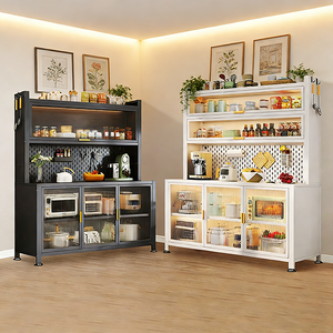 Mueble de Cocina Moderno Europeo de Madera Maciza y Metal de Varias Capas con Aparador Multifuncional para Muebles de Hogar - Product Image 3