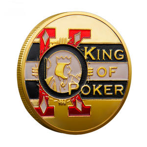 ストックラッキーチャームお土産記念コインラスベガスゴールドメタルメッキ3Dカスタムデザインキングポーカーギフト - Product Image 2
