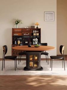 Juego de <span class=keywords><strong>Mesa</strong></span> de Comedor Redonda Convertible y Silla de Comedor Extensible de Madera Moderna <span class=keywords><strong>con</strong></span> Tapa de Piedra Sinterizada para Hogar, Restaurante, Cafetería - Product Image 5