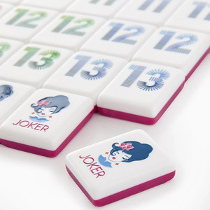 Vente directe d'usine, mahjong américain écologique pour enfants, 160 tuiles en acrylique vert bicolore de qualité supérieure, ensemble de jeu - Product Image 5
