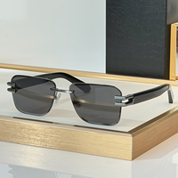 Lunettes de soleil de luxe sans monture à bords taillés avec verres UV400, rectangulaires, pour hommes et femmes, de haute qualité avec bords coupés