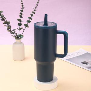 <b>Car</b> H5.0 Handle Travel Tumbler 40oz Double Wall Vacuum <b>Mug</b> Lid Straw Anti-Slip OEM Custom Logo - Product Image 4