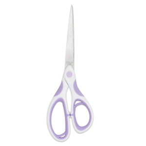 Stainless Steel Scissors Purple And White Straight Head Home Use Office Sewing Fabric Cutting Thread Trimming 8 Inch - Product Image 4