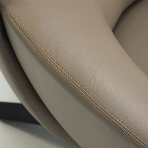 Aobin Executive Sofa Coffee Brown Modern Minimalist <b>Office</b> Hotel Lobby Sofa With Embossing Leather - Product Image 4