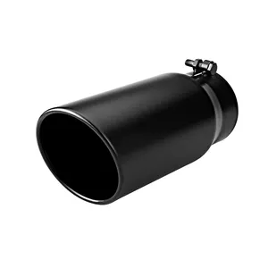 Выхлопная труба 4*5*12 дюймов высококачественная нержавеющая сталь черная пудра Универсальный комплект наконечников для автомобильных выхлопных труб