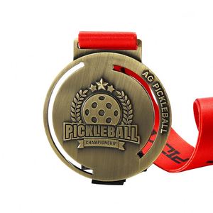 Medallas de Metal Personalizadas del Fabricante, Recuerdos, Medalla Deportiva, Logotipo Estampado, Latón Antiguo, Plata, Bronce, Medalla de Pickleball - Product Image 4