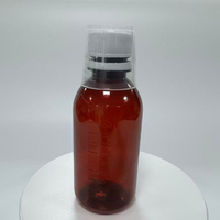 Bouteilles de médecine pharmaceutique en plastique ambré de 60ml 100ml 120ml 250ml personnalisées bouteille de sirop contre la toux orale