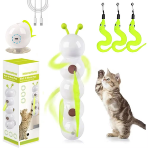 Intelligent Interactive Cat <b>Toy</b> Motion Activated Wack A Worm <b>Post</b> <b>Toy</b> With Tail Automatic Emerging from The Hole Teasing Cat <b>Toy</b> - Product Image 4