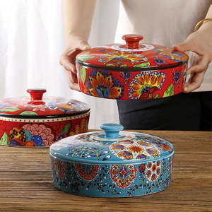 <span class=keywords><strong>ชาม</strong></span>เซรามิกขนาด8.8นิ้ว (ประมาณ22.5ซม.) สำหรับใช้กับ<span class=keywords><strong>ไมโครเวฟ</strong></span>เครื่องอุ่นอาหารของชาวเม็กซิกันปลอดภัย - Product Image 6