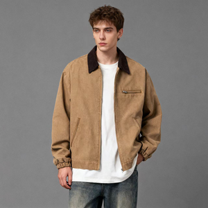 TKAN734 hommes Vintage Streetwear travailleur veste zippée décontracté extérieur printemps veste en coton Detroit toile pour mécaniciens - Product Image 3