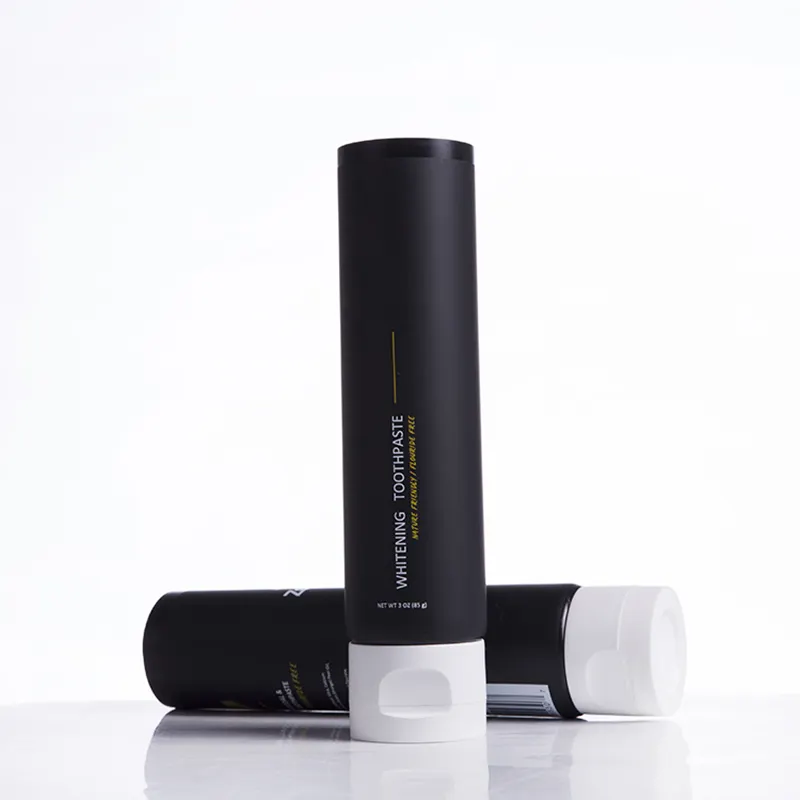 120ml 뜨거운 판매 자연 친화적 인 블랙 화장품 짜기 튜브 포장 플립 탑 뚜껑 크림 튜브