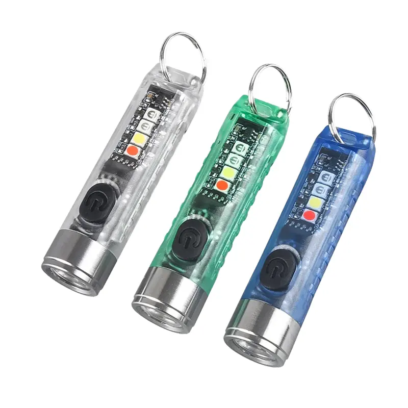 Helius 미니 키 체인 LED 충전식 휴대용 마그네틱 USB 고출력 캠핑 장거리 조명 손전등