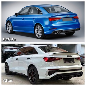 Lèvre de diffuseur arrière Auto Bodykit pour <span class=keywords><strong>Audi</strong></span> A3 <span class=keywords><strong>2021</strong></span> + mise à niveau vers RS3 matière plastique Modification de la lèvre arrière pièces automobiles - Product Image 4